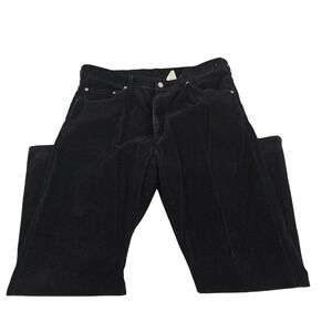 Levi Strauss 505 Black Corduroy Regular Fit Straight Leg Jeans Mens W38 L30